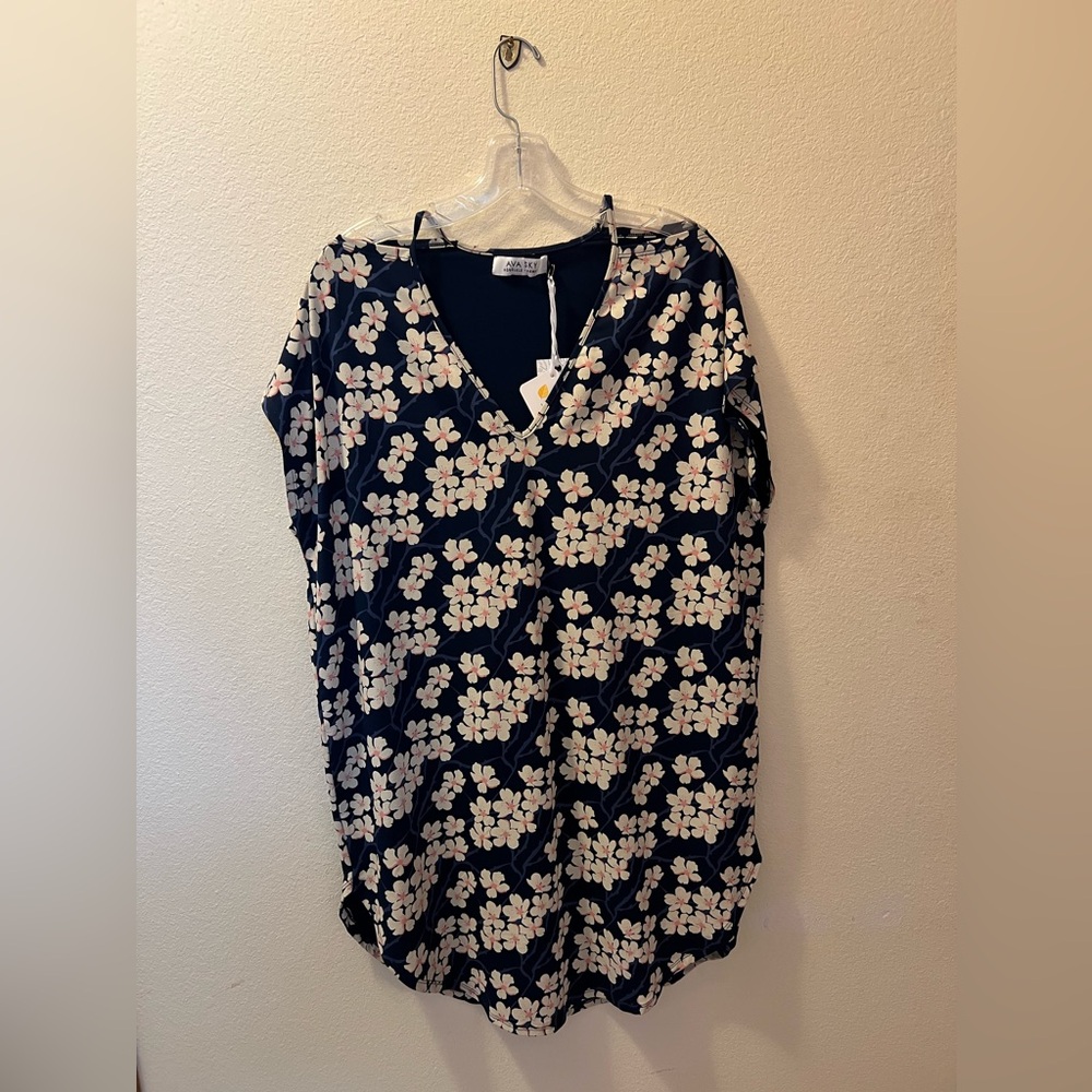 Fighting Eel / Ava Sky NWT Dress Rei in Navy Sakura XXS